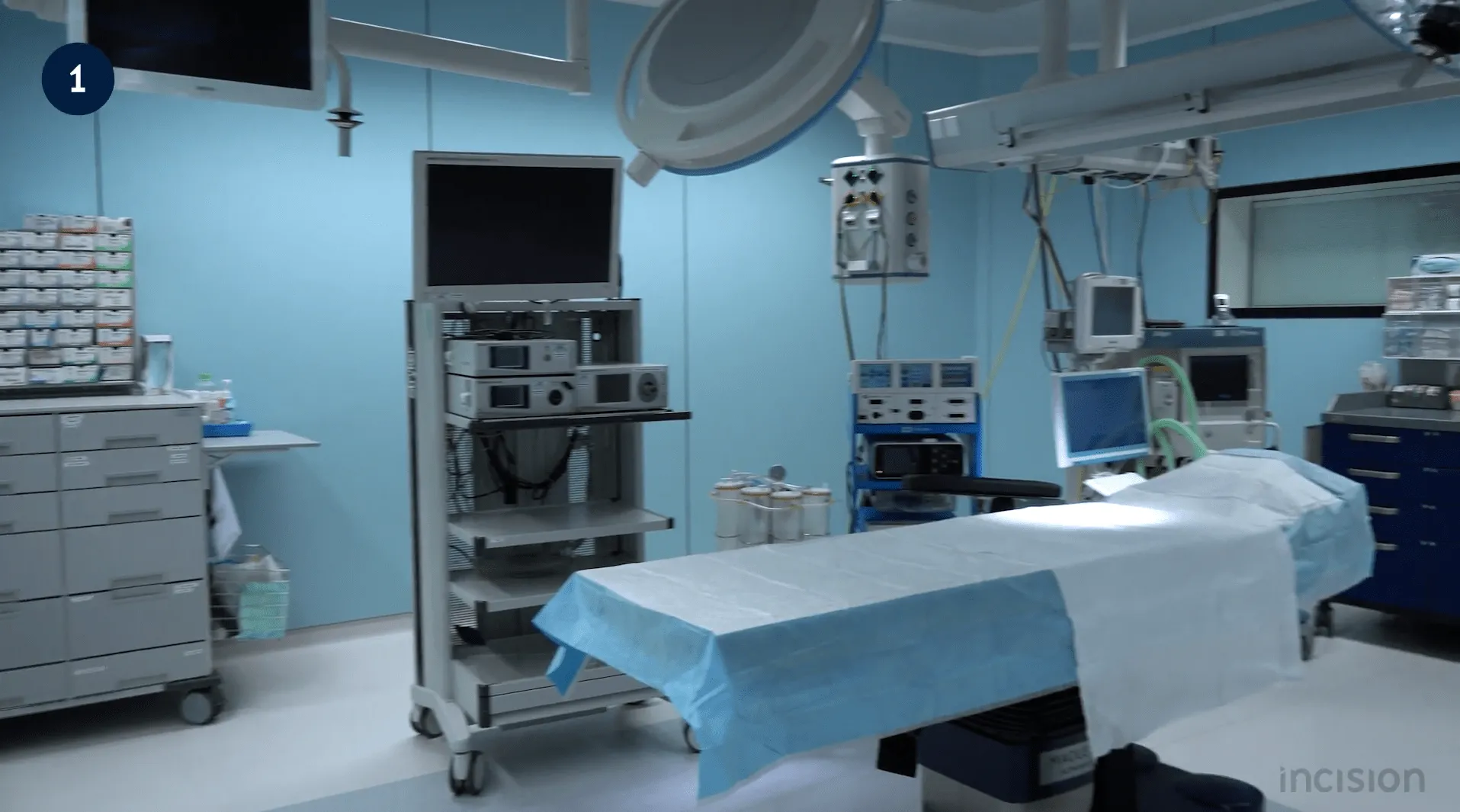 The inside of an operating room